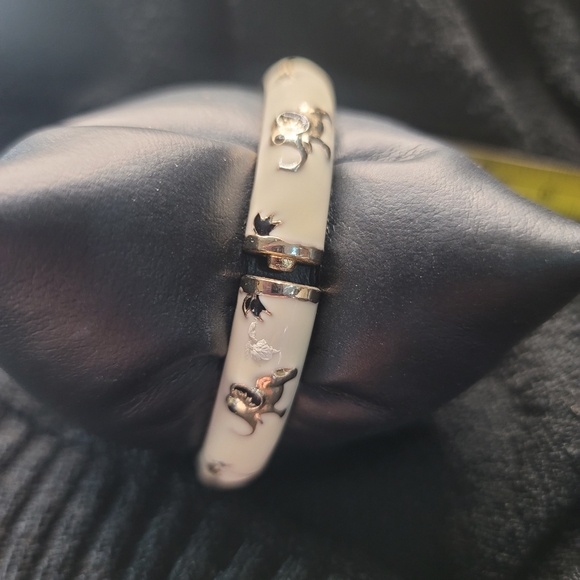 JTF Signed Vintage Elephant Palm Tree Bangle Bracelet - Picture 5 of 6